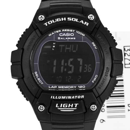 Casio Youth Black Illuminator Solar Watch W-S220-1BV WS220