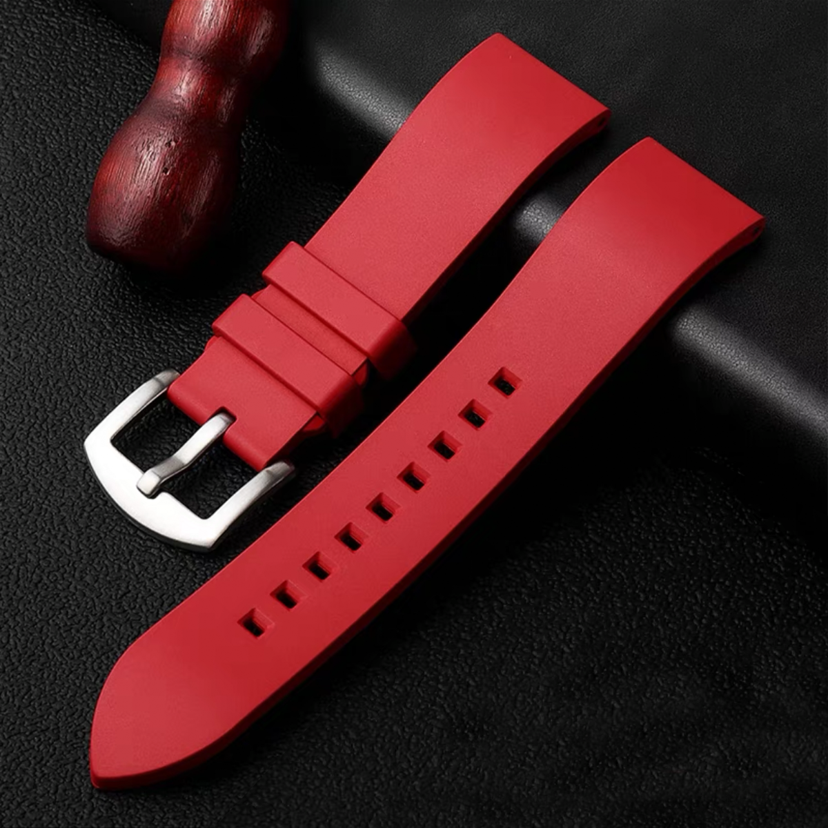 Fort Quick-Release FKM Rubber Watch Strap Red 