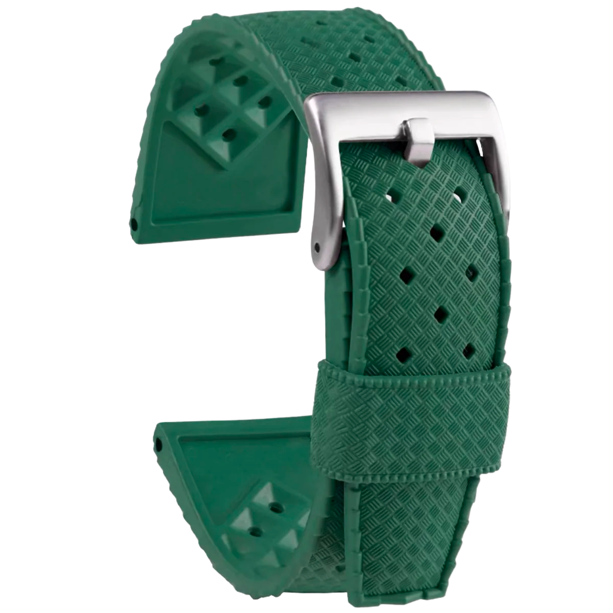 Graham Perforated Vintage Tropic Rally Rubber Strap Green 