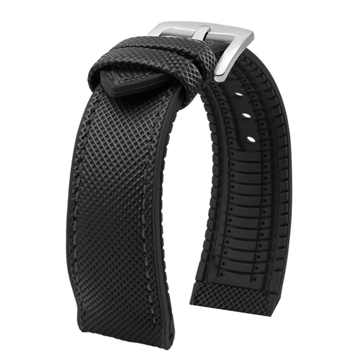 Black Hybrid Nylon Rubber Strap