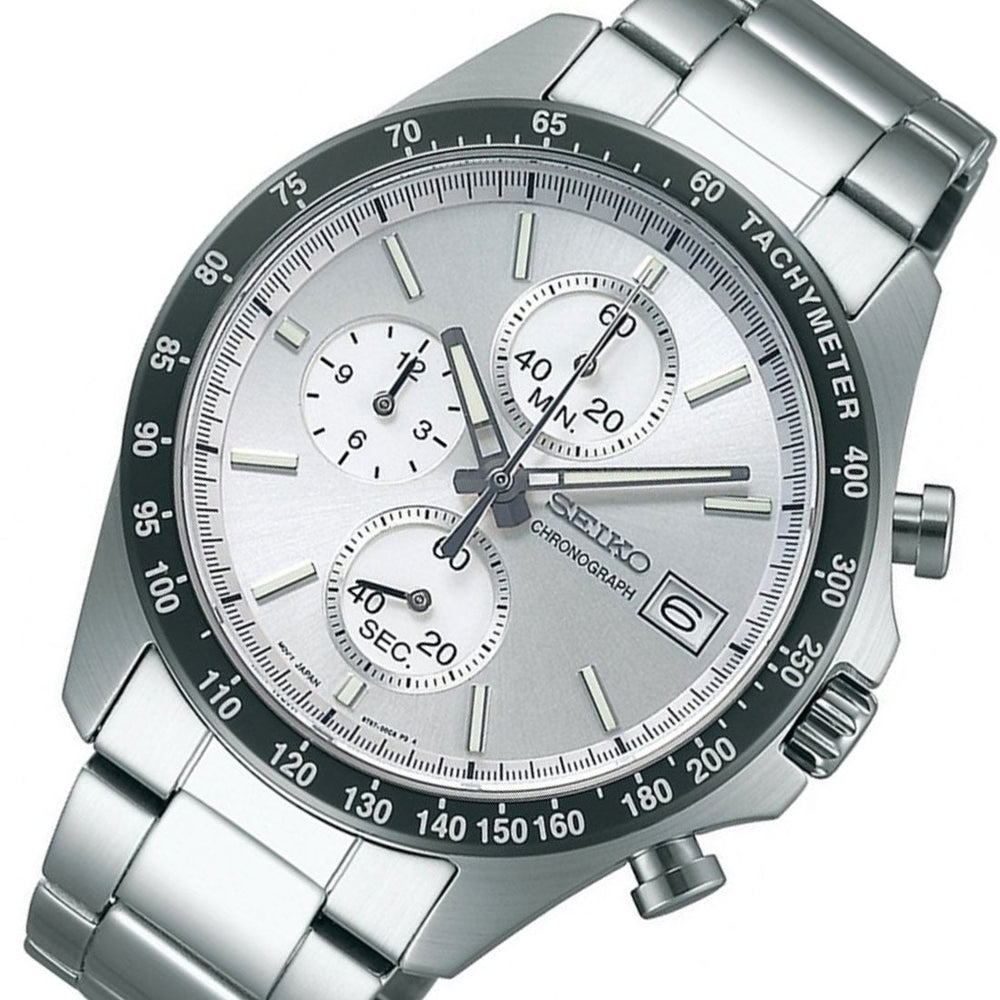 Montre Seiko Selection Spirit Chronographe SBTR029 - 40mm, Cadran Bleu Ciel, Bracelet Acier, étanche 100m, Neuf Full Set