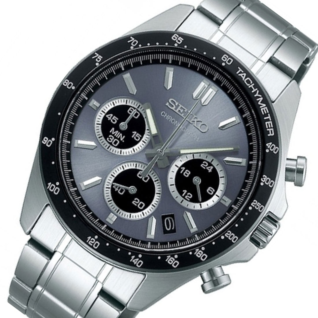 Seiko Spirit SBTR027 JDM Selection Grey Dial Chronograph Quartz Stainless Steel Watch