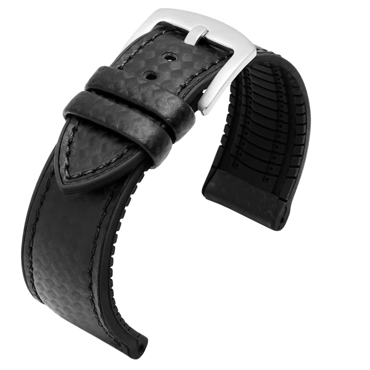 leather performance hybrid straps black watch bands 20mm 22mm
