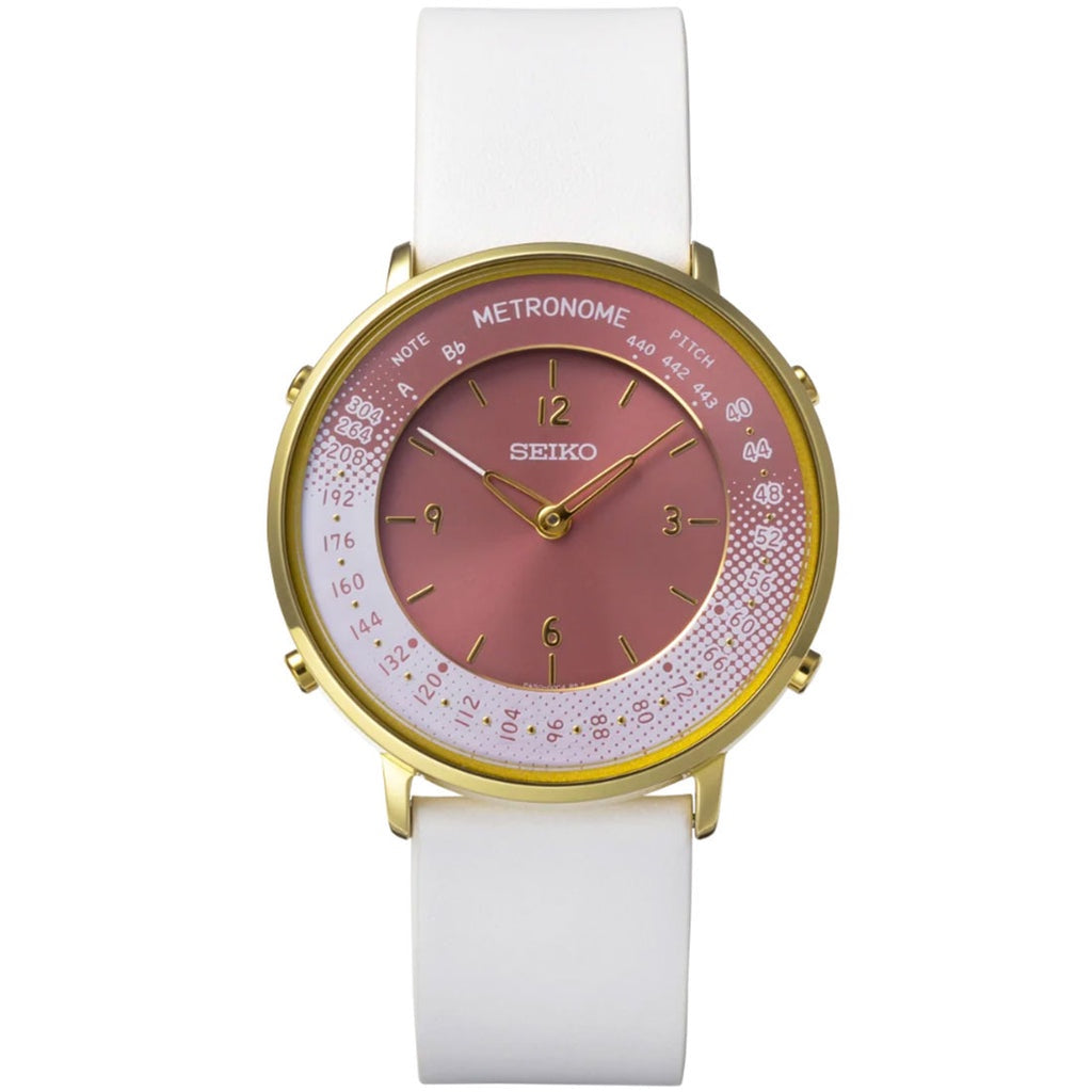 Seiko SMW002B Quartz Metronome Pink Dial Unisex Leather Casual Watch