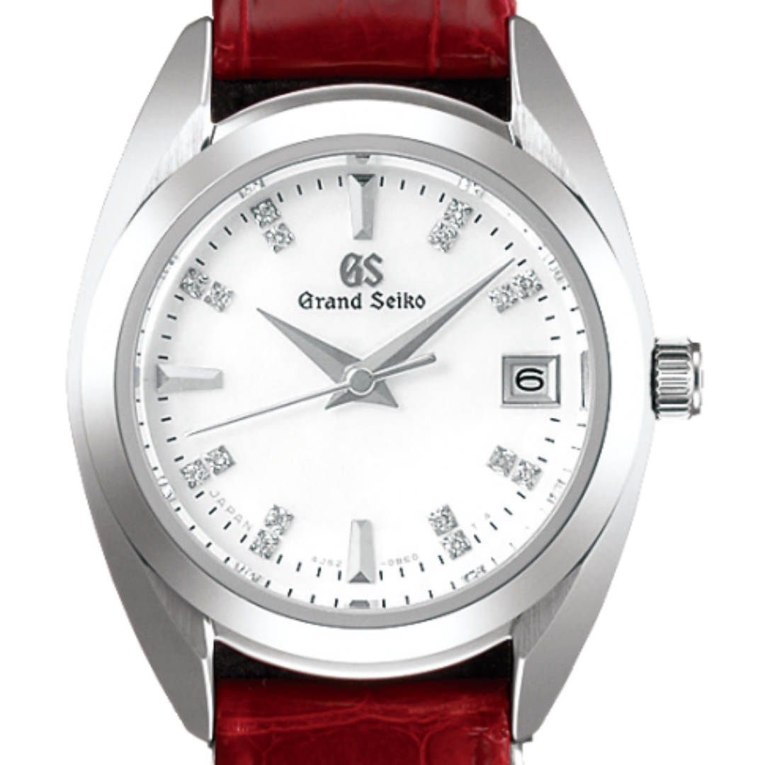 GS Grand Seiko Elegance STGF287G STGF287 Quartz White Dial Leather Watch
