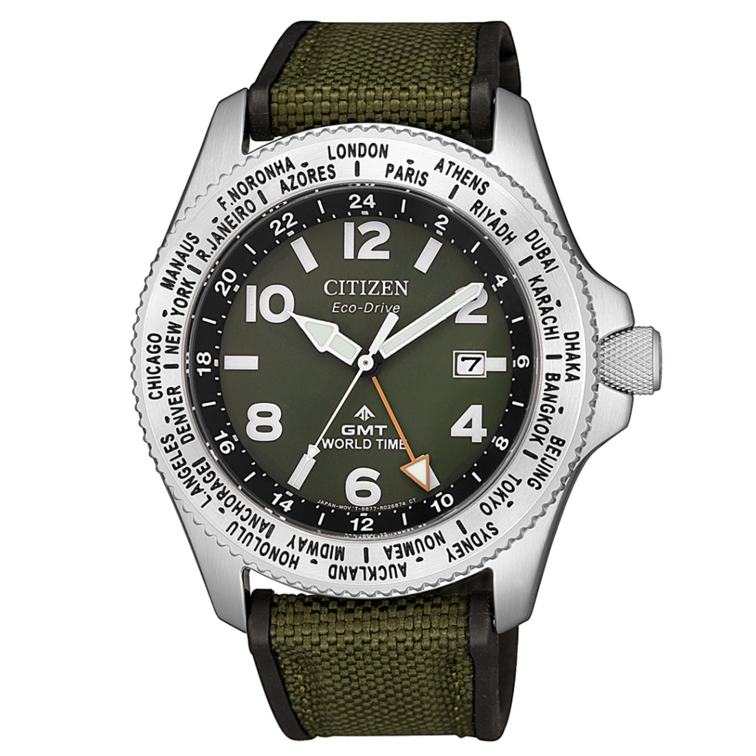 Citizen Promaster GMT Land BJ7100-23X Eco-Drive Green Dial Watch