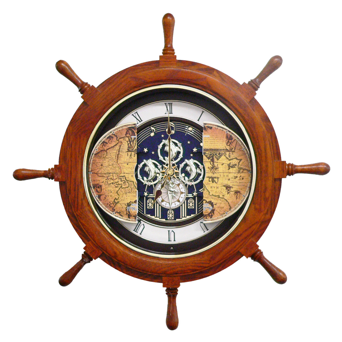 Rhythm Voyager Classic Motion 17th Century Sailor Map Wall Clock 4MH817WD06 (Singapore Only)