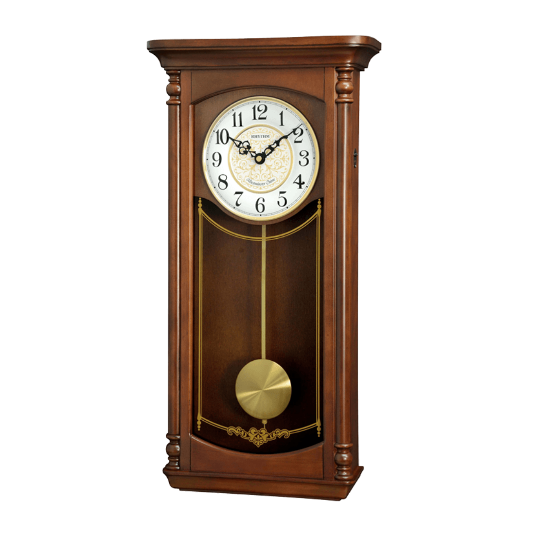 Rhythm CMJ581NR06 Wooden Pendulum Classic & Antique Wall Clock (Singapore Only)
