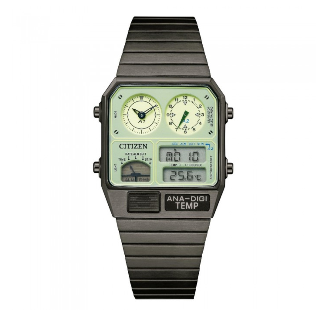 Citizen JG2147-85 JG2147-85X Analog Digital Temp Chronograph Watch