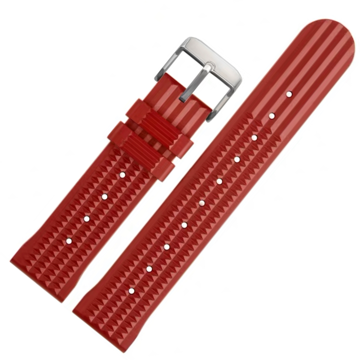 Waffle Rubber Watch Strap Red 
